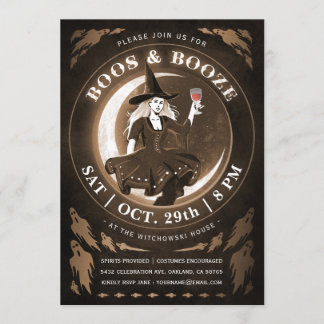 Boos & Booze Halloween Invitations