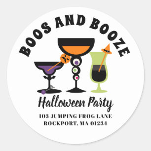 Boos & Booze Halloween Party Return Address Labels
