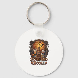 Boos Booze Halloween Skull Bottle Beer Wine Bats M Key Ring