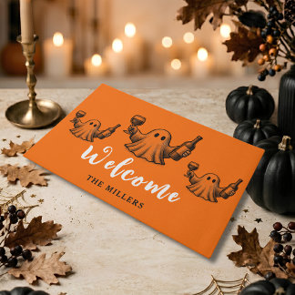 Boos & Booze Vintage Ghost  Doormat