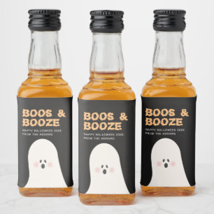 Boos & Boozed Halloween Cute Ghost Mini Alcohol Li Liquor Bottle Label