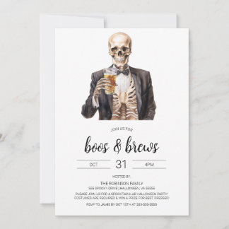 Boos & Brews Halloween Adult Party Invitation