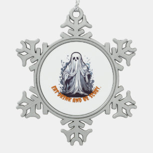 Boos Give Me Chocolate Snowflake Pewter Christmas Ornament