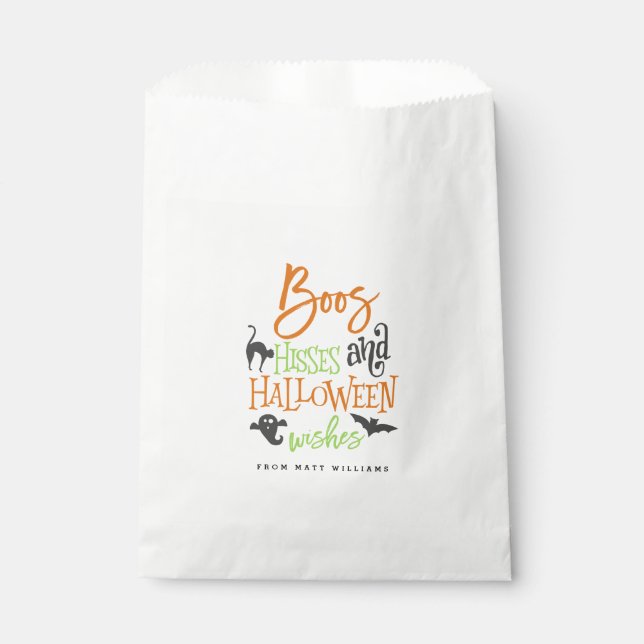 Boos Hisses and Halloween Wishes Favour Bags (Front)