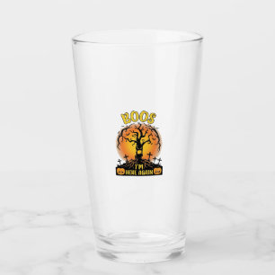 Boos Im Here Again Halloween Spooky Tree Pumpkins Glass