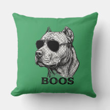 BOOS Pitbull with Sunglasses Ink Sketch Tattoo Des