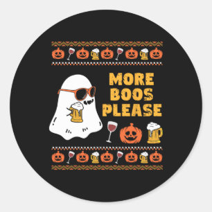 Boos Please Vintage Retro Ghost Halloween Costume Classic Round Sticker
