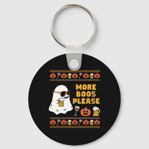Boos Please Vintage Retro Ghost Halloween Costume Key Ring