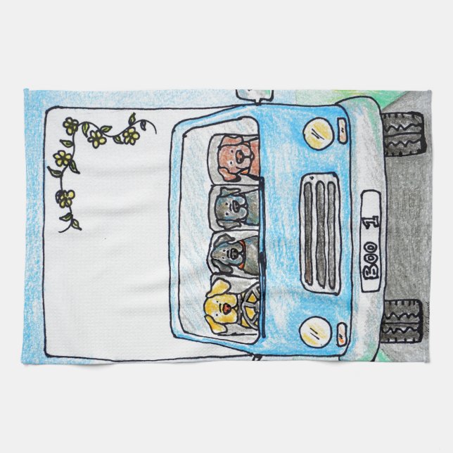 Boo's Van Tea Towel (Horizontal)