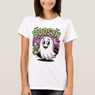 Boosch Ghost with Boo Brew Halloween Art T-Shirt
