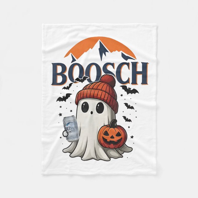Boosch Light Halloween Cute Ghost Pumpkin  Fleece Blanket (Front)