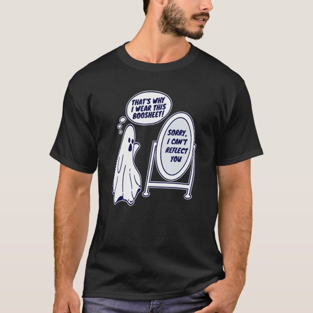 Boosheet Boo Sheet Grumpy Ghost Angry Spook Funny  T-Shirt (Front)