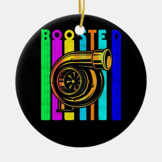 Boost Turbo Car Boosted Turbocharger Retro Race Ceramic Tree Decoration (Front)