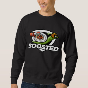 Boosted Turbocharged Snail Street Drag Racer Car Sweatshirt