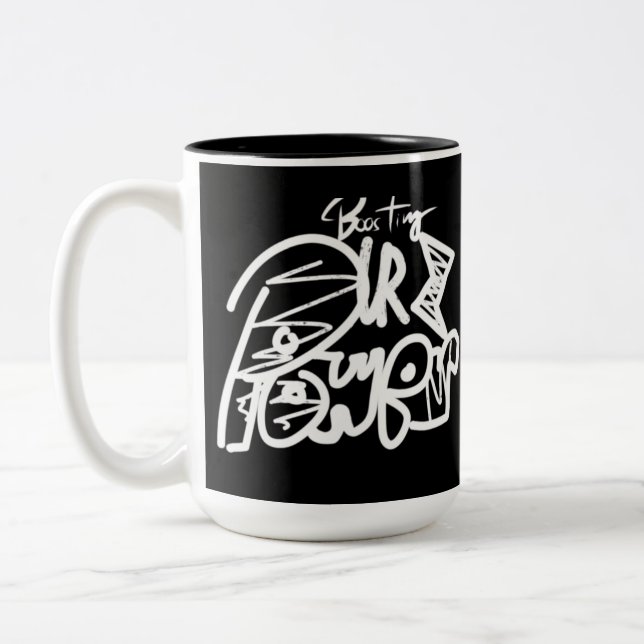 Boosting Your Power Typgraphy Two-Tone Coffee Mug (Left)