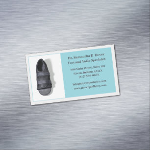 Boot Blue Foot Doctor Podiatry Podiatrist  Magnetic Business Card