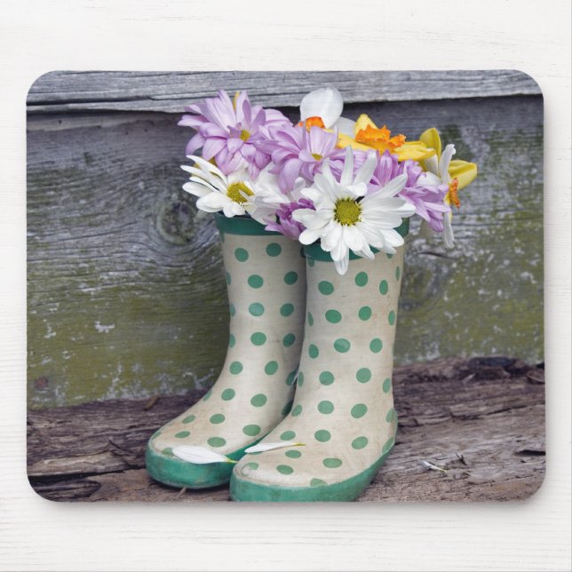 Boot Bouquet Mouse Mat (Front)