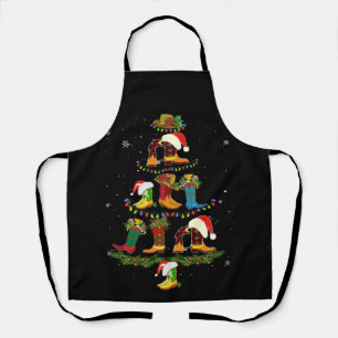 Boot Christmas Tree Line Dance Funny Dancing Boots Apron