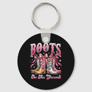 Boot Cowboy Western Cowgirl Pink Leopard Boots On  Key Ring