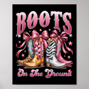 Boot Cowboy Western Cowgirl Pink Leopard Boots On Poster