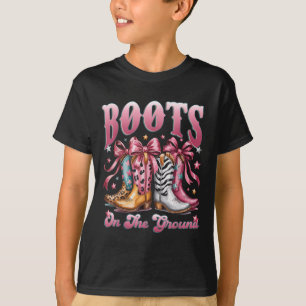 Boot Cowboy Western Cowgirl Pink Leopard Boots On T-Shirt