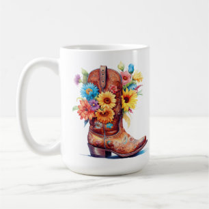 Boot Floral Design 15 oz Classic Mug