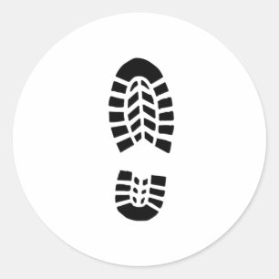 Boot Foot Print Classic Round Sticker