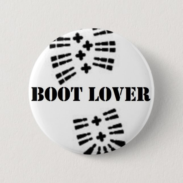boot lover 6 cm round badge (Front)
