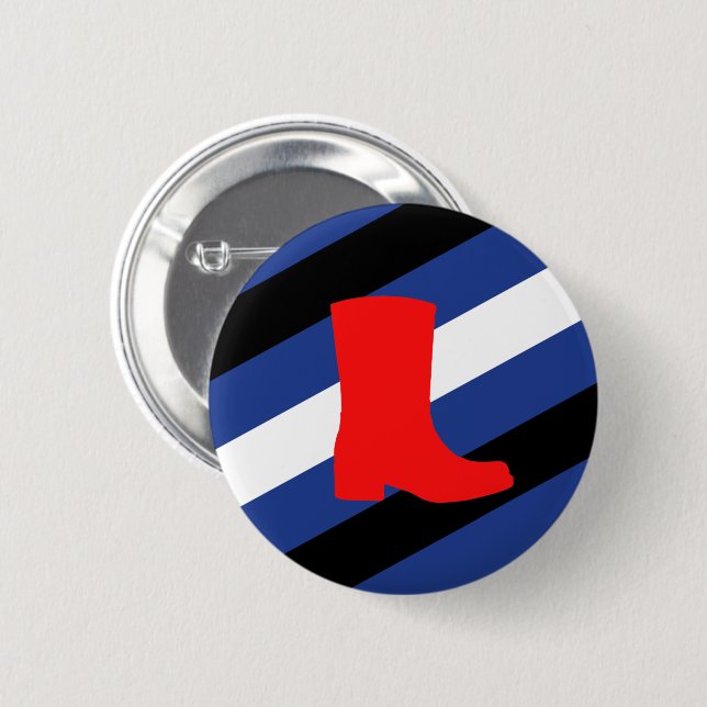 Boot Pride Flag 6 Cm Round Badge (Front & Back)