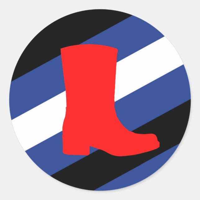 Boot Pride Flag Classic Round Sticker (Front)