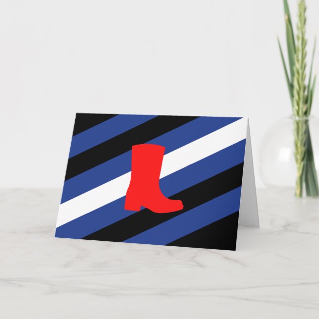 Boot Pride Flag Holiday Card (Front)