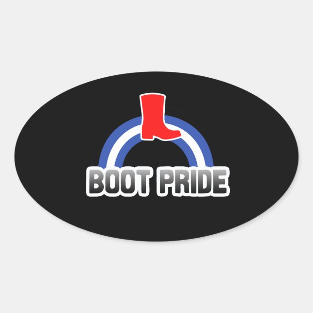 Boot Pride Oval Sticker (Front)