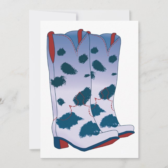 Boot Scoot Greeting Card (Blue) (Front)