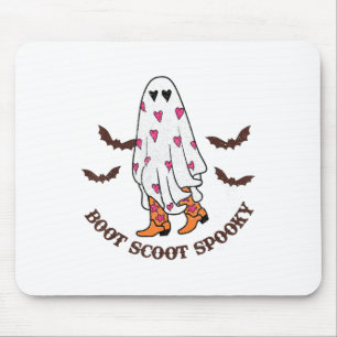 Boot Scoot Spooky Cowboy Ghost Groovy Retro Hallow Mouse Mat