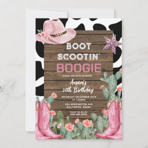 Boot Scootin' Boogie Cowgirl 30th Birthday Invitation