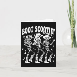 Boot Scootin' Boogie Retro Western Skeleton Dancin Card