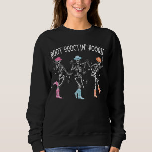 Boot Scootin' Boogie Retro Western Skeleton Dancin Sweatshirt