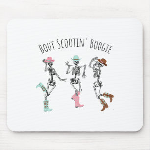 Boot Scootin Boogie Skeletons Dancing Western Hall Mouse Mat