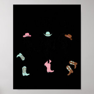 Boot Scootin Boogie Skeletons Dancing Western Hall Poster