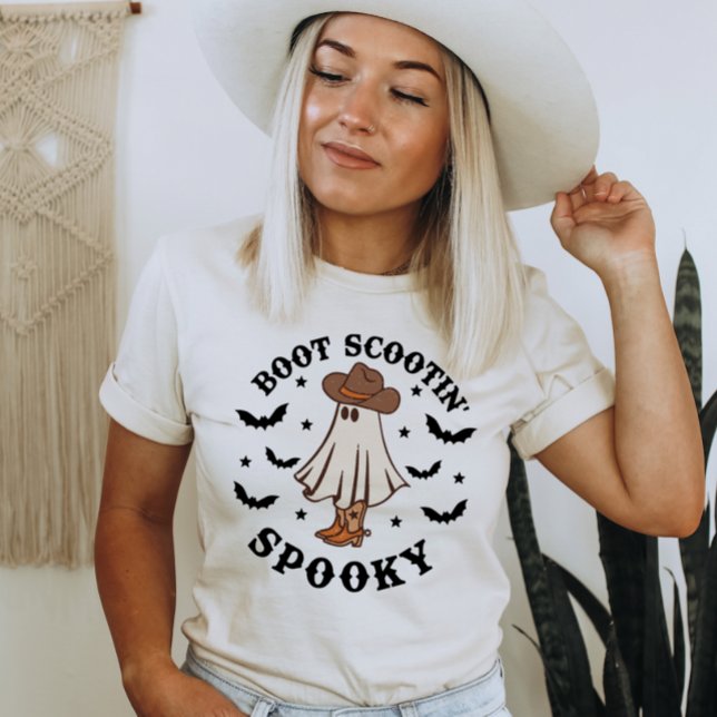 Boot Scootin Spooky Cute Halloween Ghost T-Shirt (Boot Scootin Spooky, Halloween Gift, Halloween Shirt, Cute Halloween Shirt, Funny Fall Shirt)