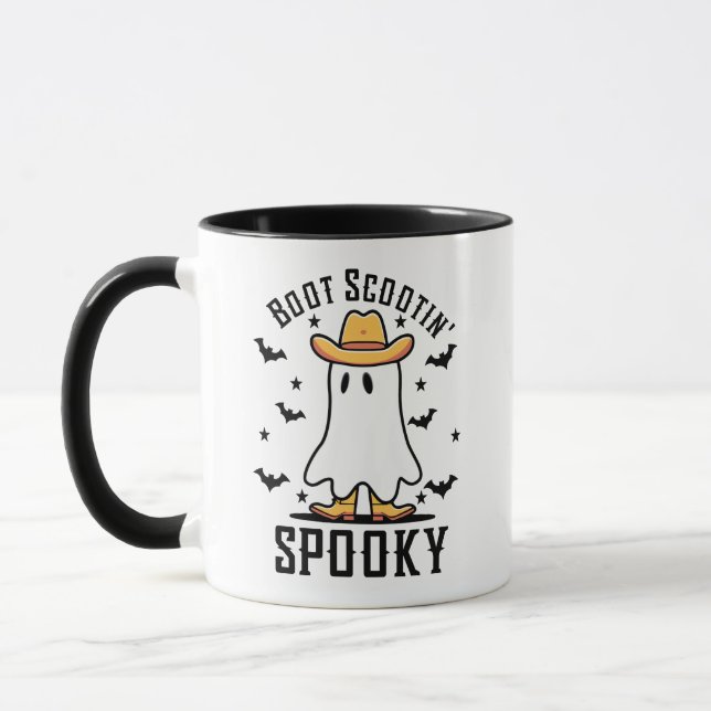 Boot Scootin Spooky, Cute Spooky, Halloween Gift,  Mug (Left)