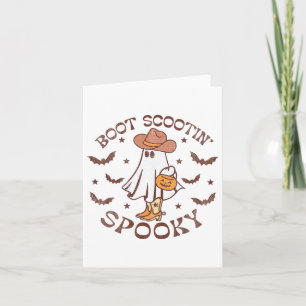 Boot Scootin Spooky Fall Autumn Thanksgiving Hallo Card