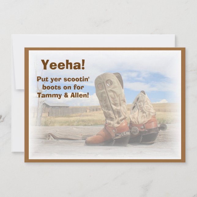 Boot Scootin' Western Dance Wedding Invitation (Front)