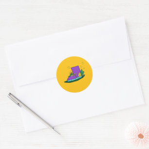 Boot shoe, illustration  classic round sticker