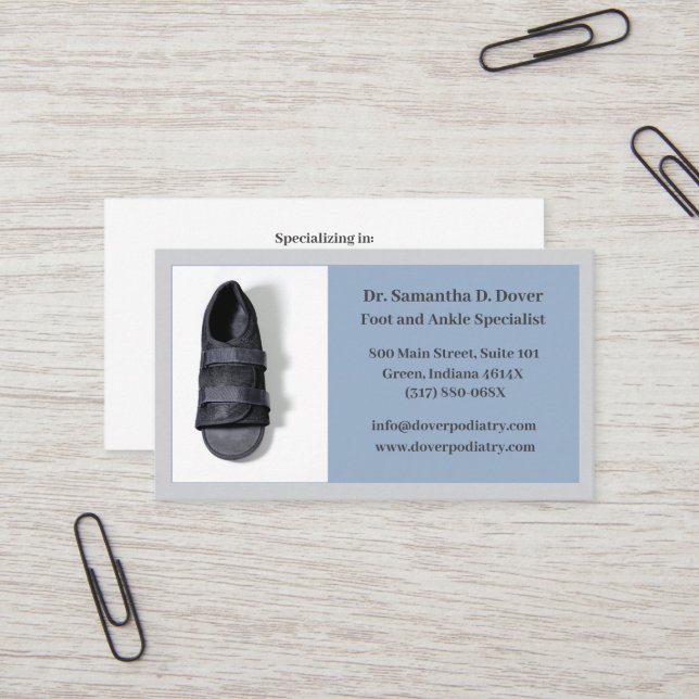 Boot Surgical Foot Doctor Podiatry Podiatrist  Business Card (Front/Back In Situ)