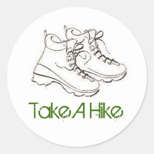 boot, Take A Hike Classic Round Sticker