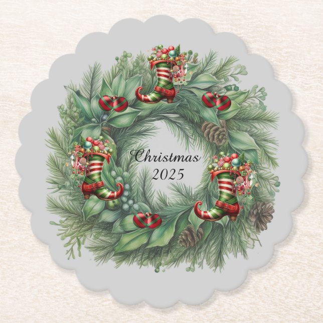 Boot Wreath Coaster (Front)