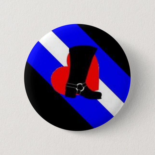 bootblack pride flag 6 cm round badge (Front)