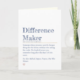 Bootcamp Letter From Home, Difference Maker Card