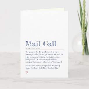 Bootcamp Letter From Home, Mail Call Definition Card